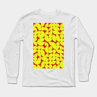 Fire Colored Geometric Pattern - Shapes #3 Long Sleeve T-Shirt